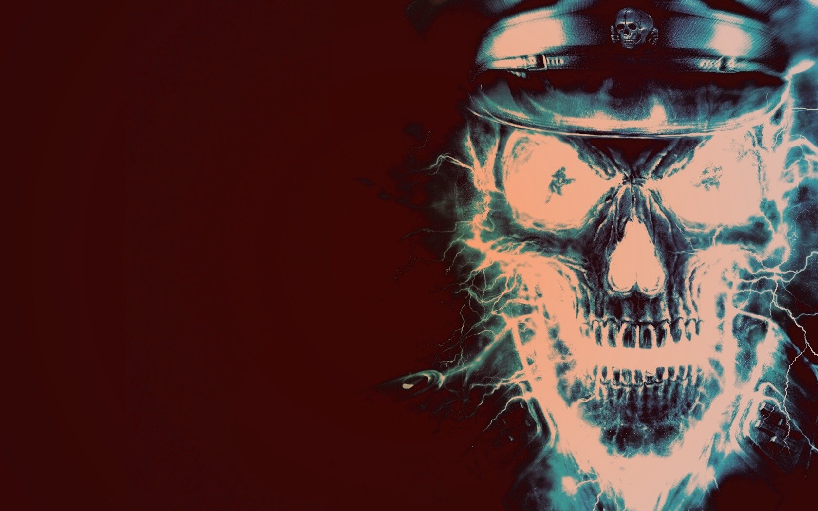 Череп из молний обои