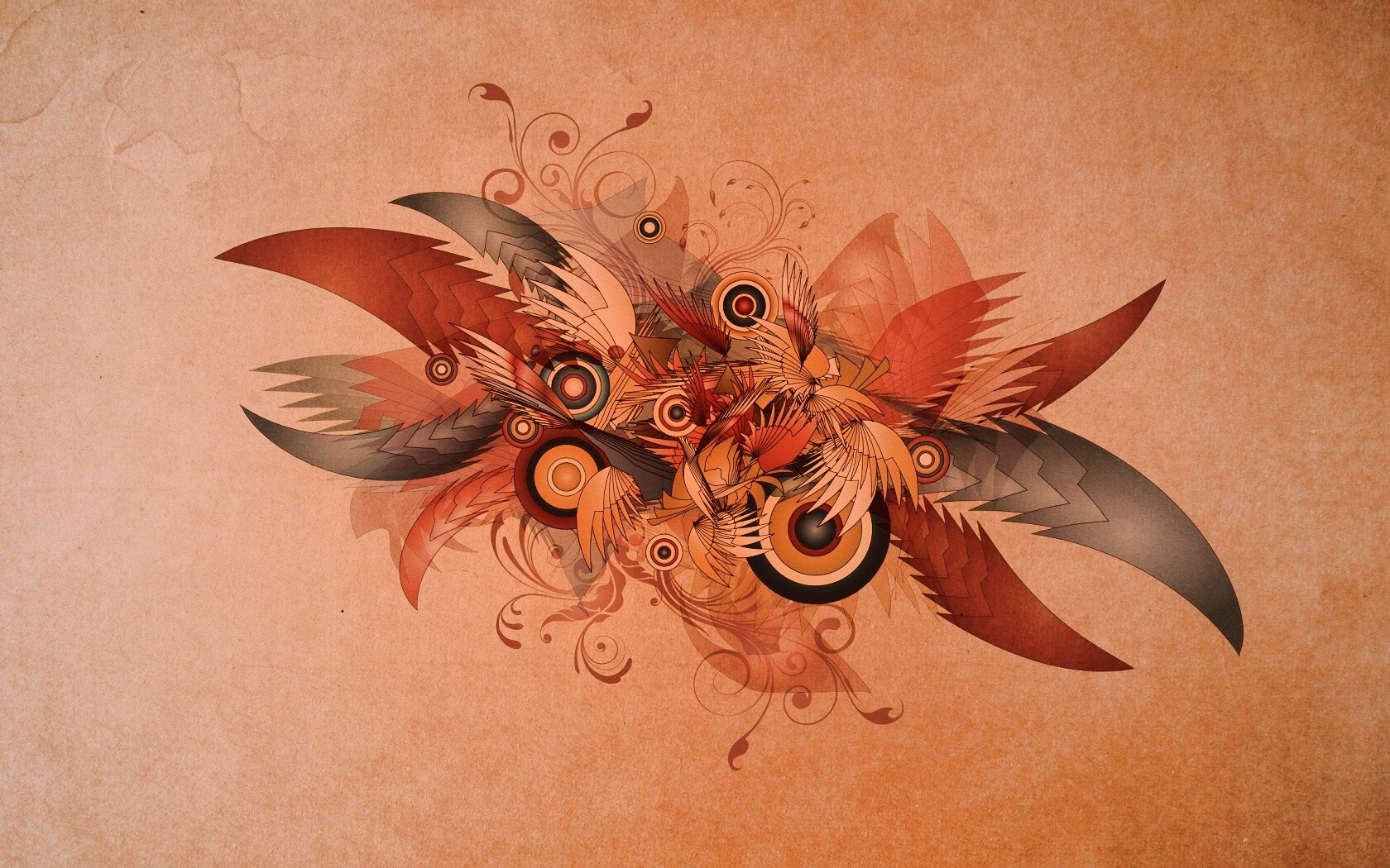 Перья и круги обои