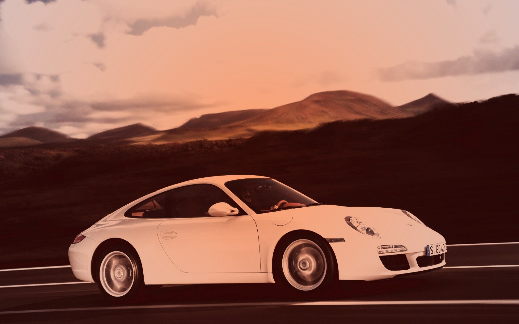 Белый порш обои