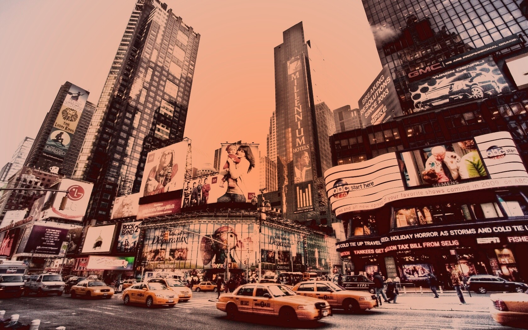 Улицы Нью-Йорка обои