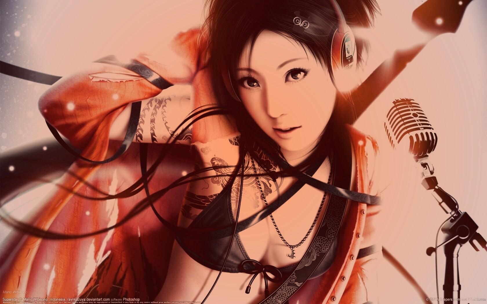 Поющая японка обои