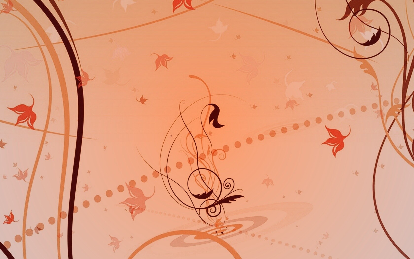 Цветы и завитки обои