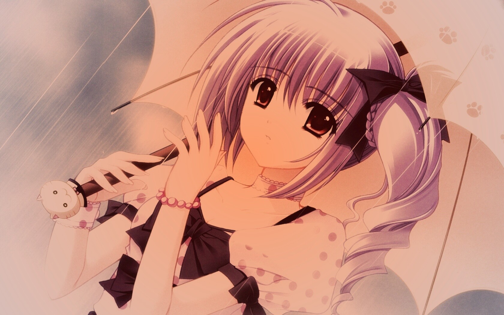 Девочка с зонтиком обои