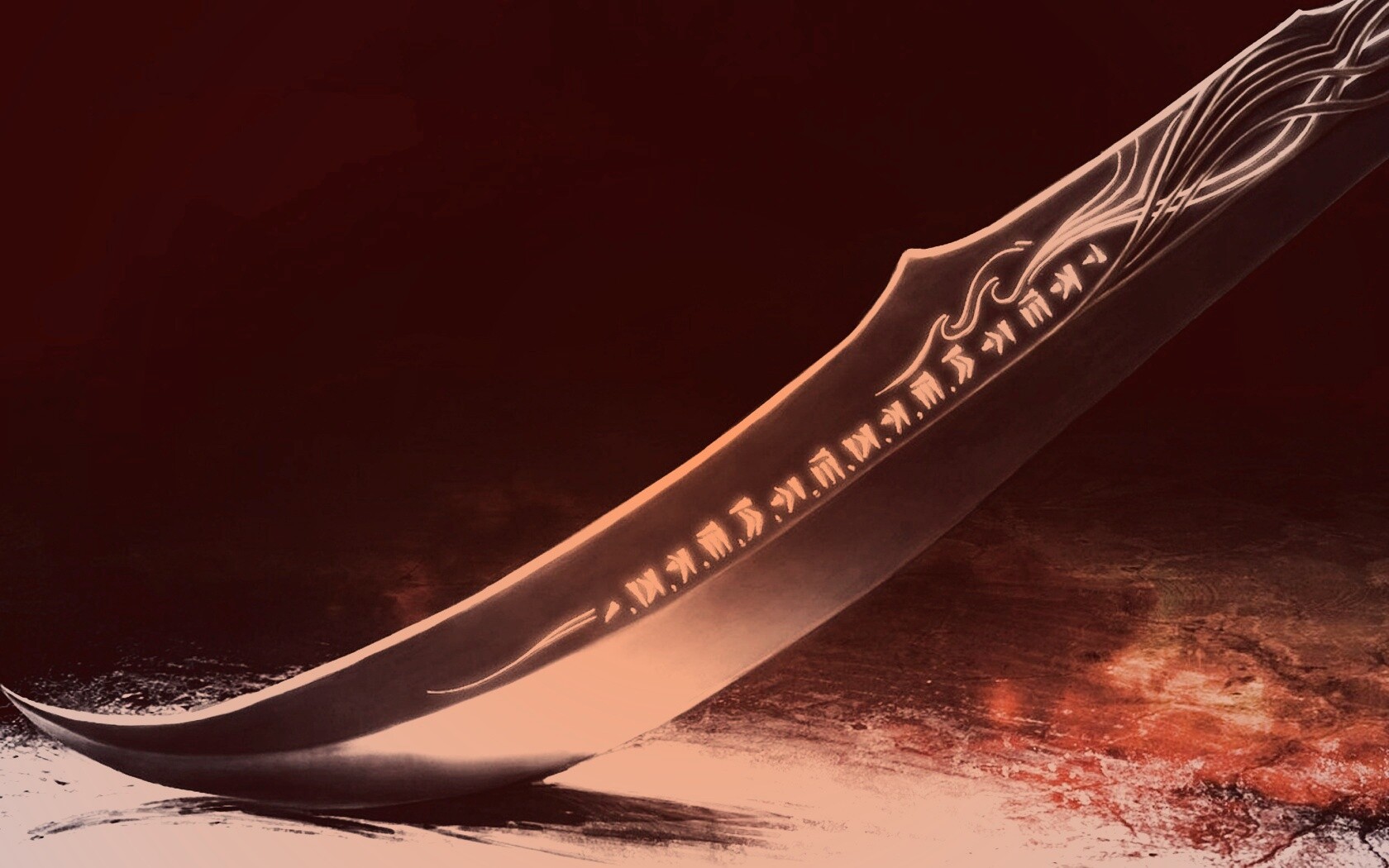 Клинок с магическими рунами обои