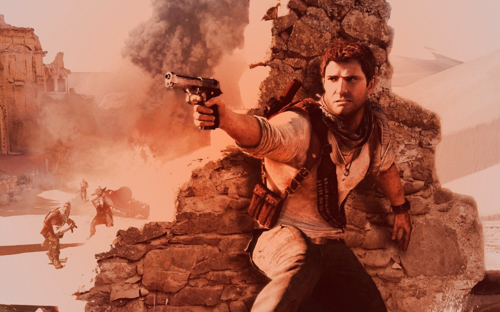 Бой в пустыне обои