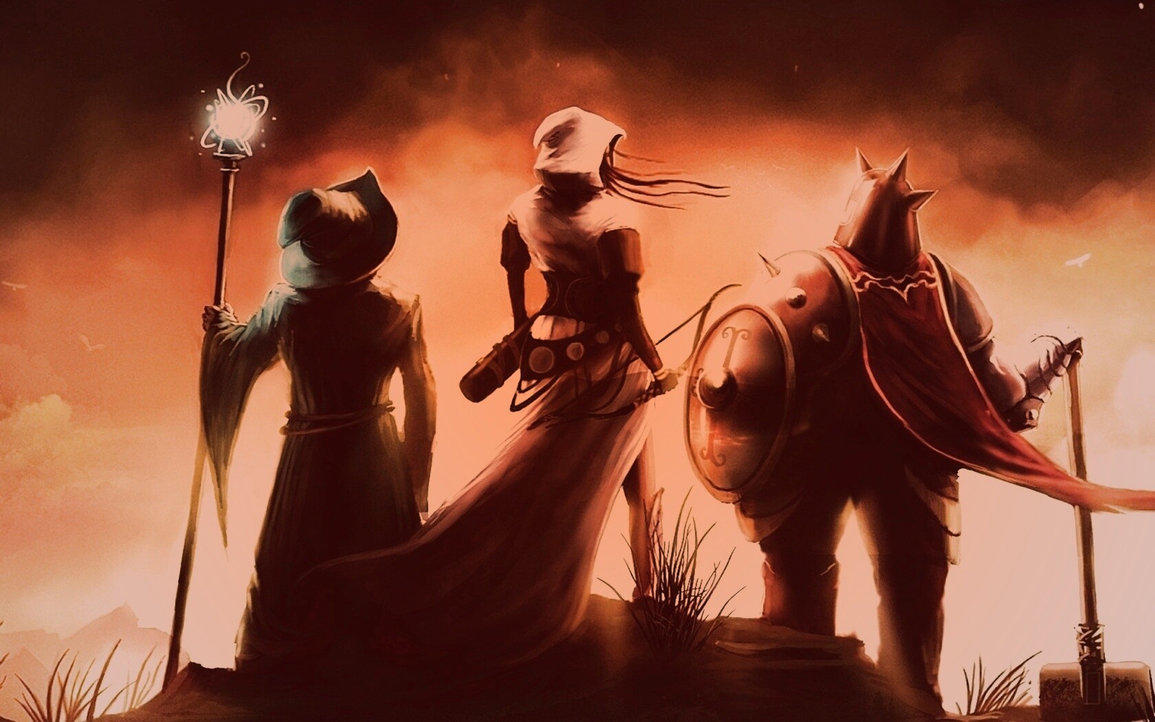 Воин, лучник и маг обои