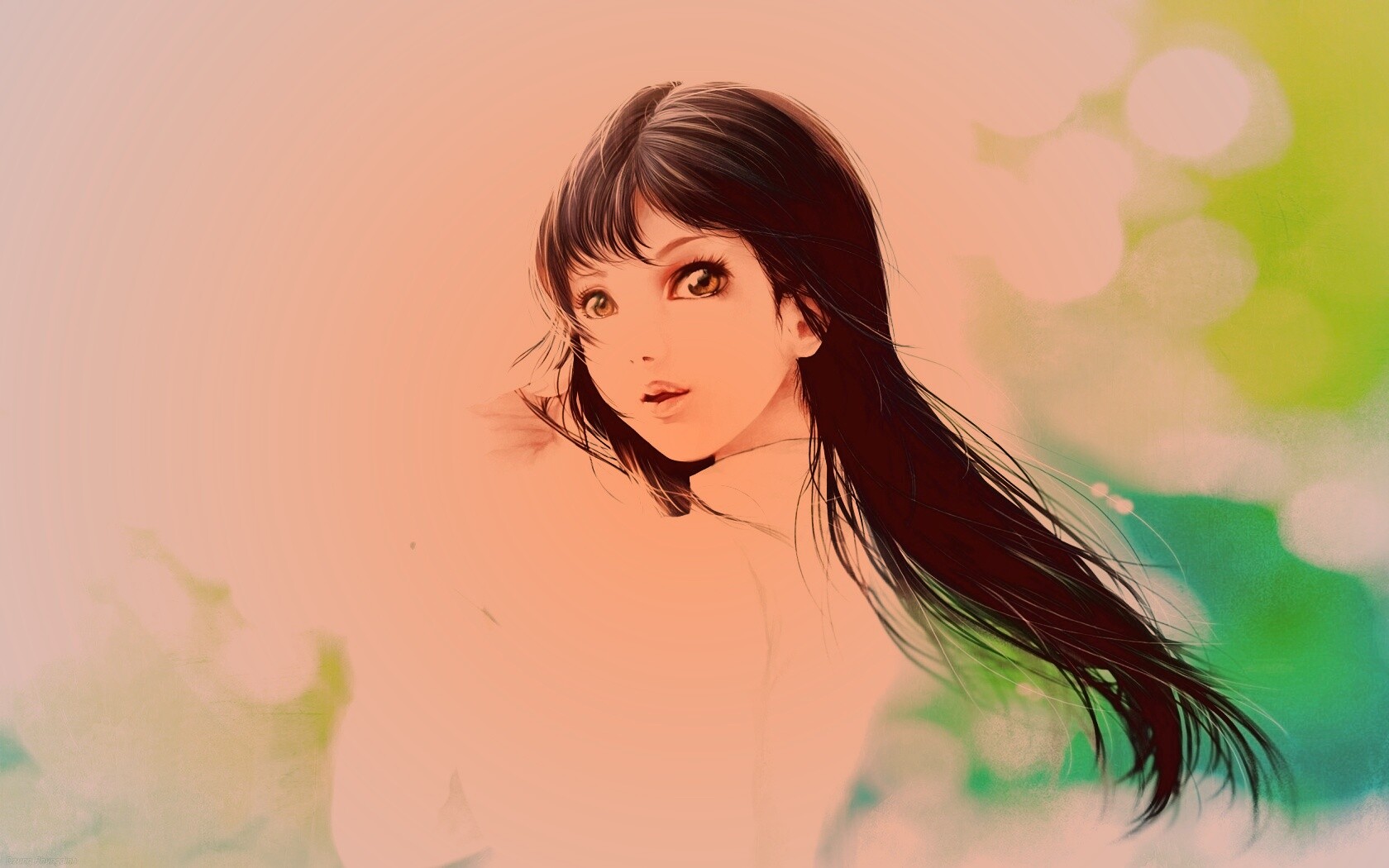 Девушка вполоборота обои