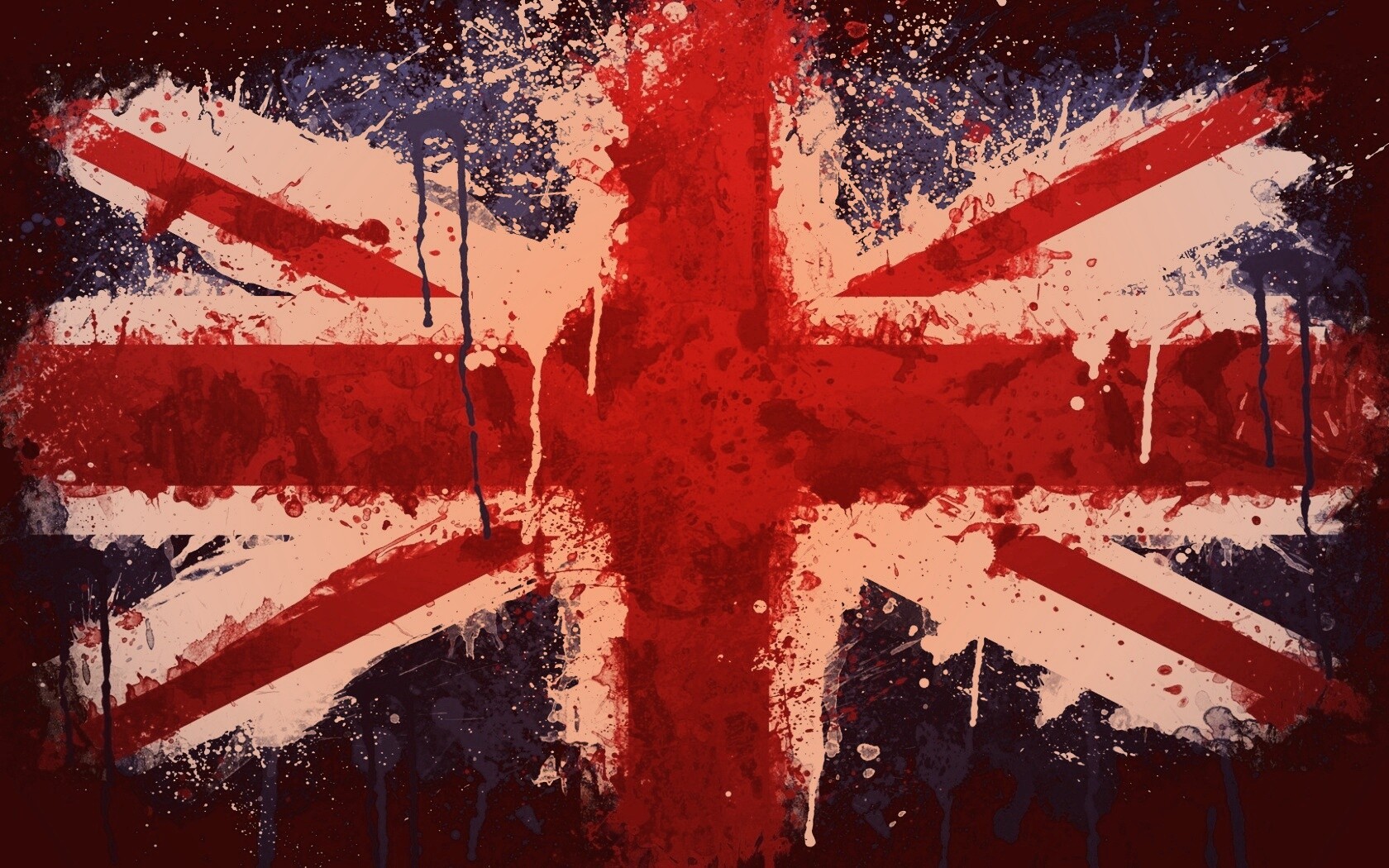 Британский флаг нарисованный краской обои