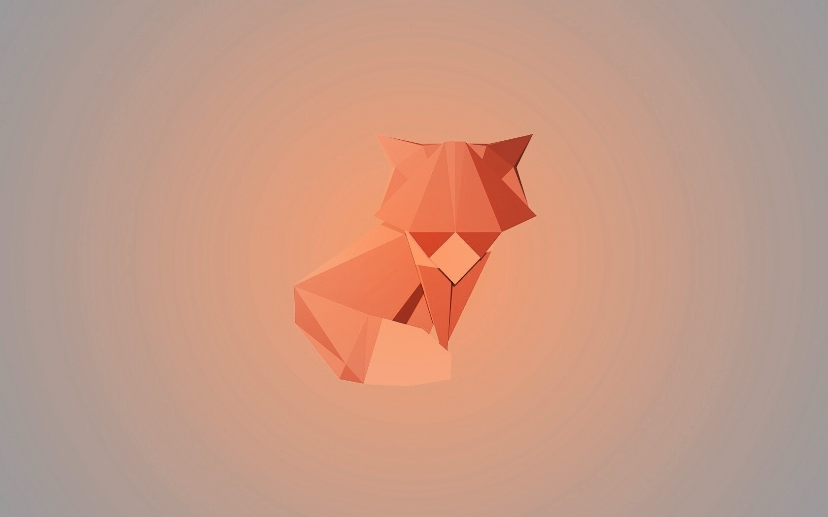 Origami fox обои