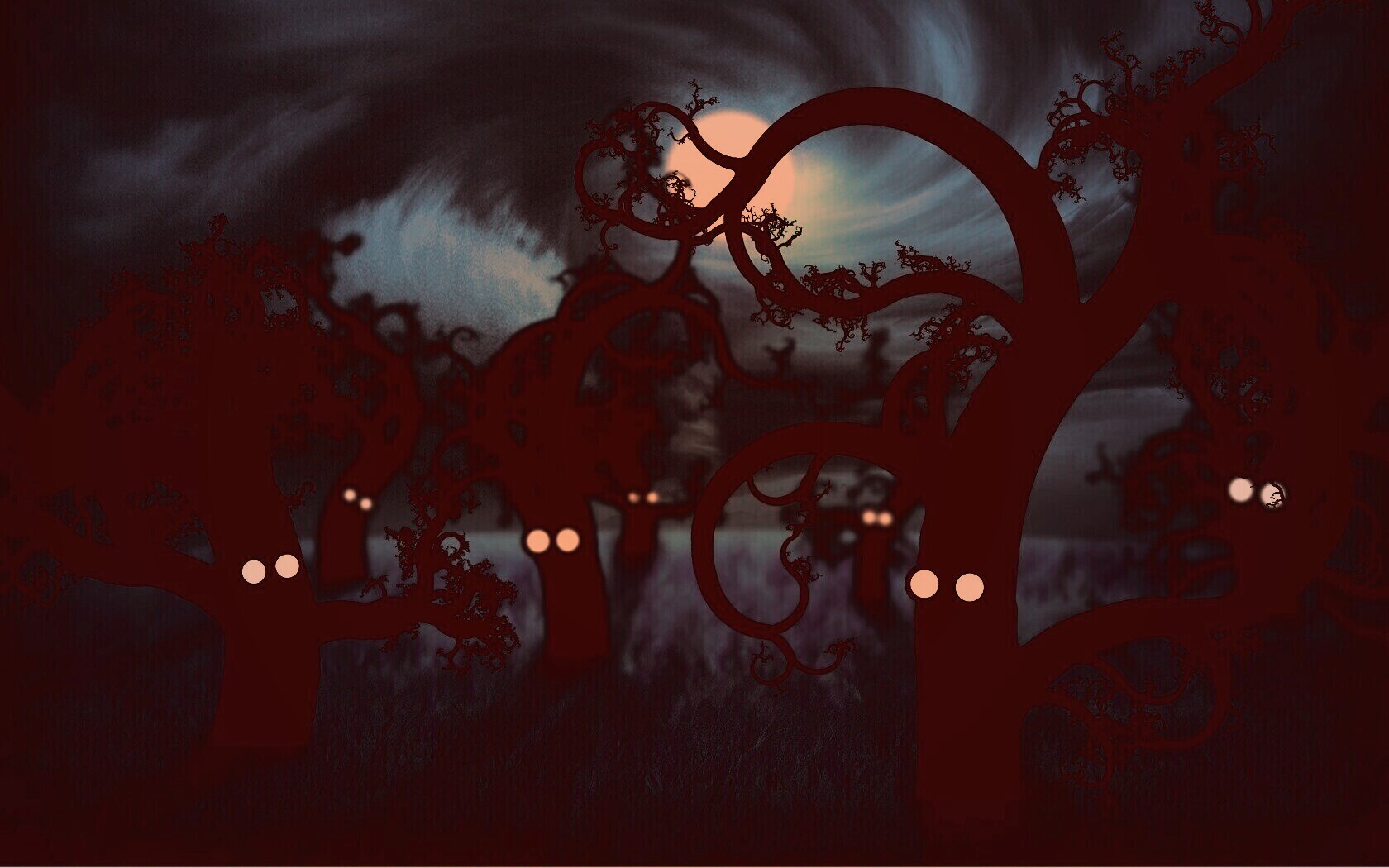 Страшно ночью в лесу обои