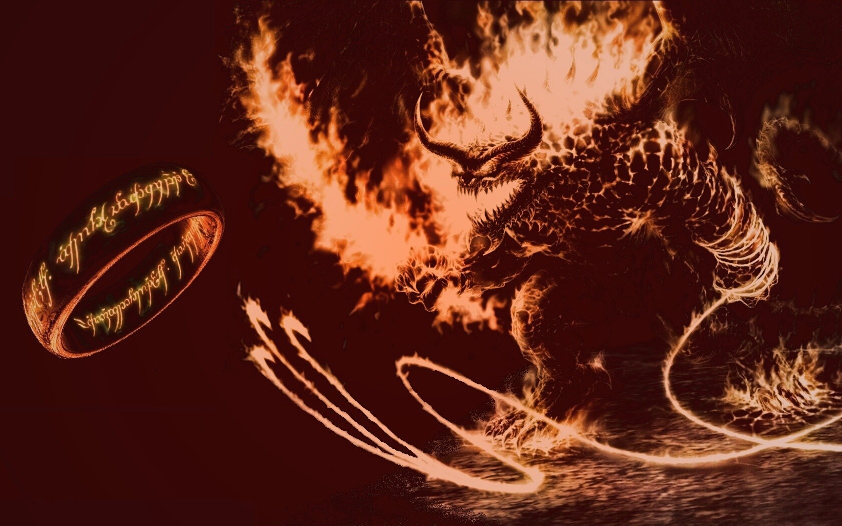 Балрог и Кольцо Всевластия обои