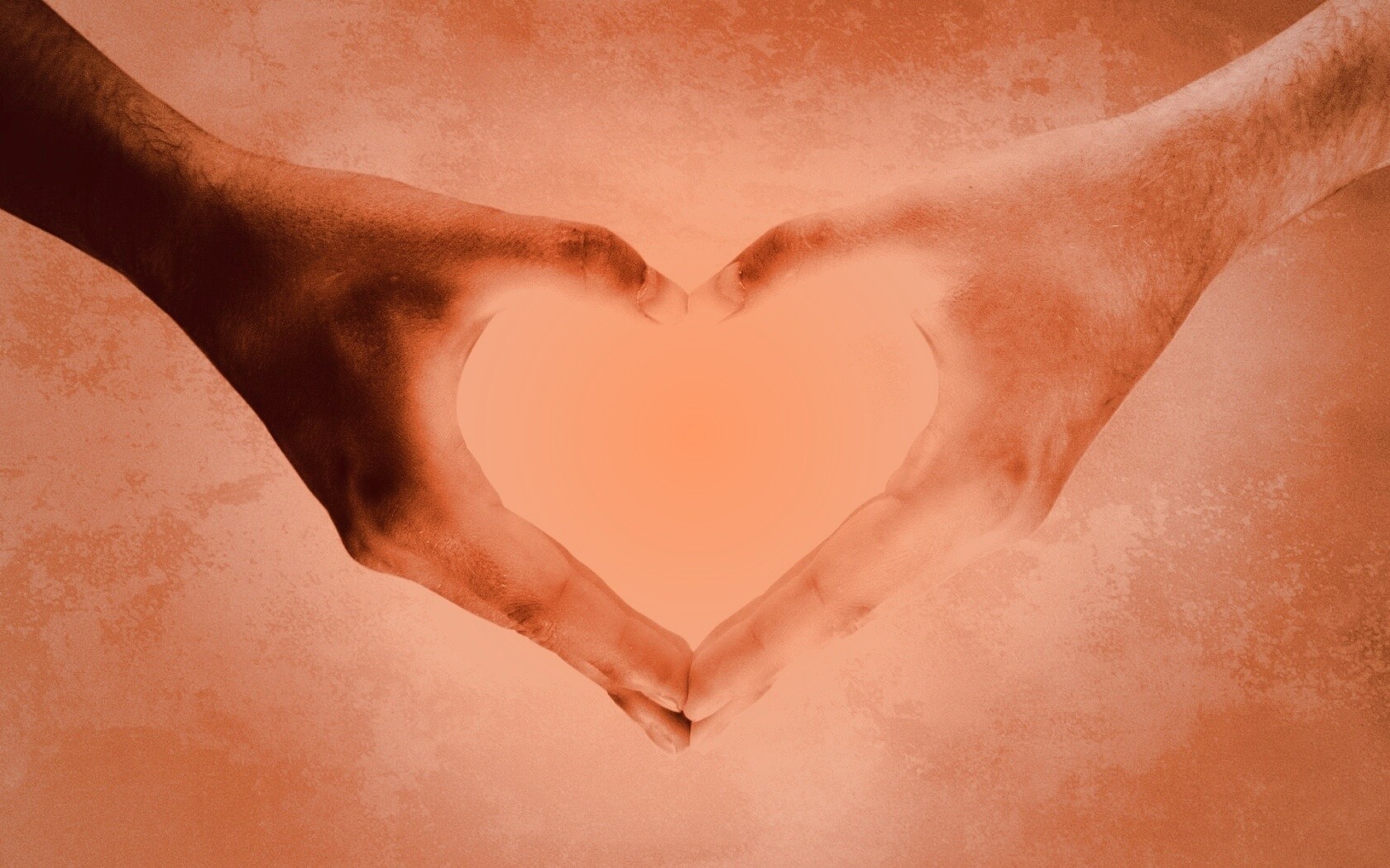 Сердце из сложенных рук обои