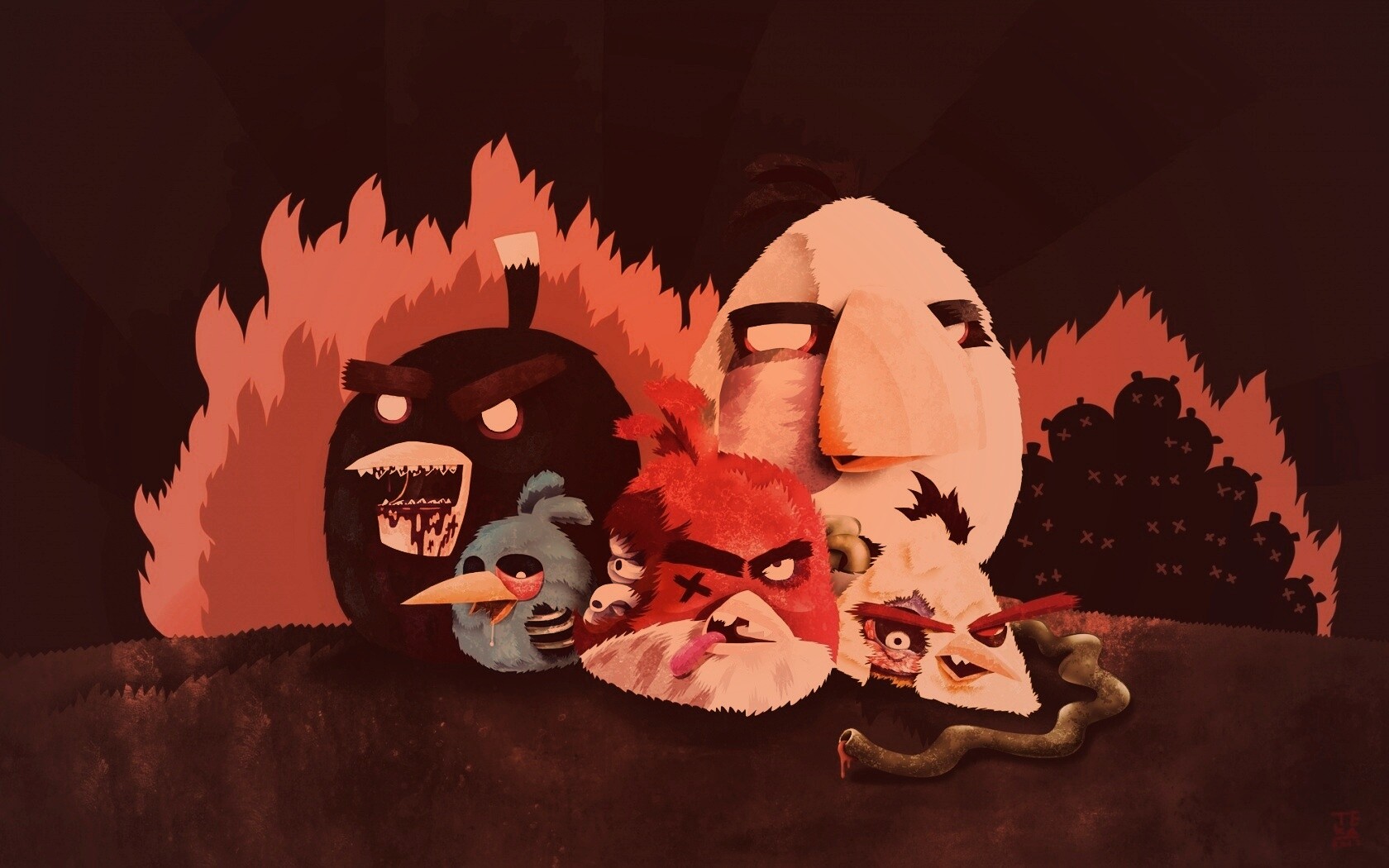 Angry Zombie Birds обои