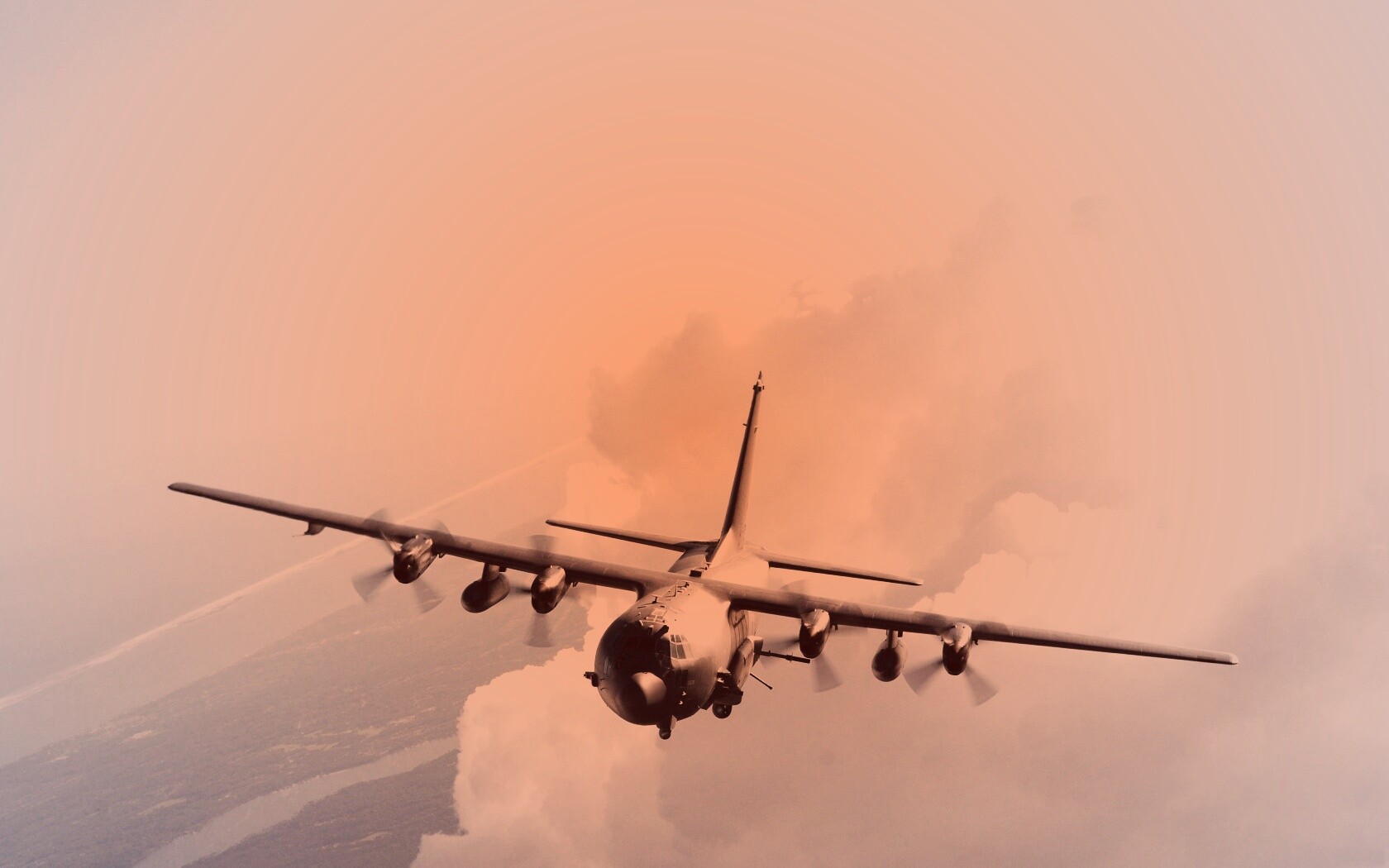 Самолет АС-130 обои