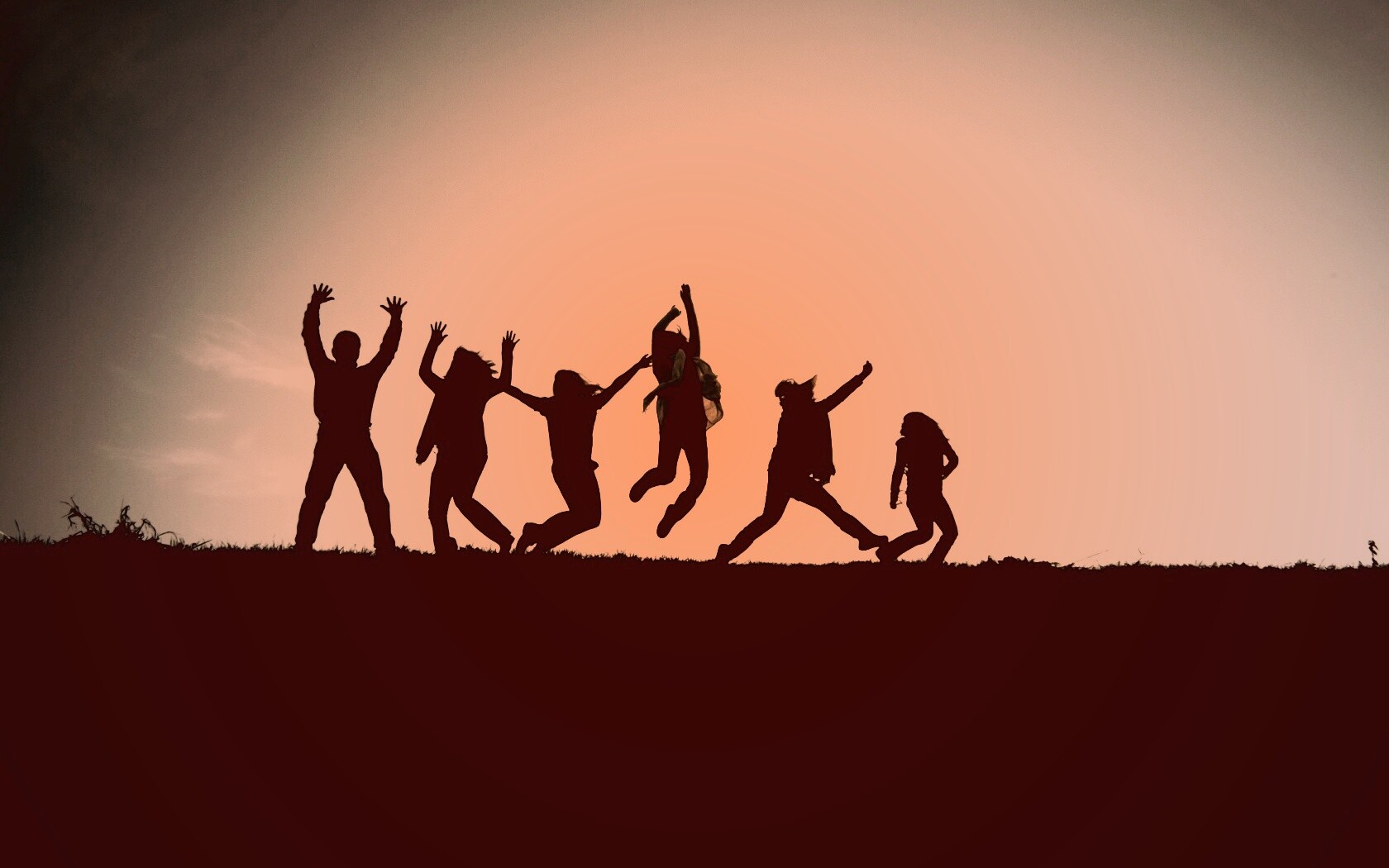 Силуэты людей обои