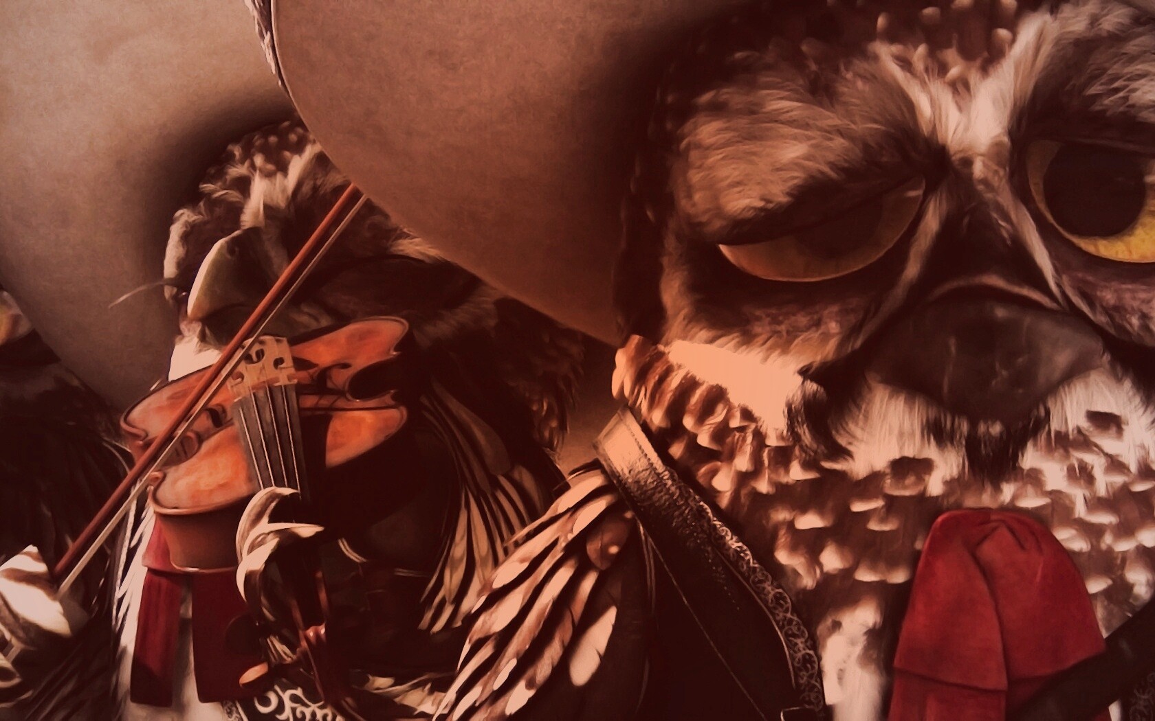 Совы-мариачи из Ранго обои