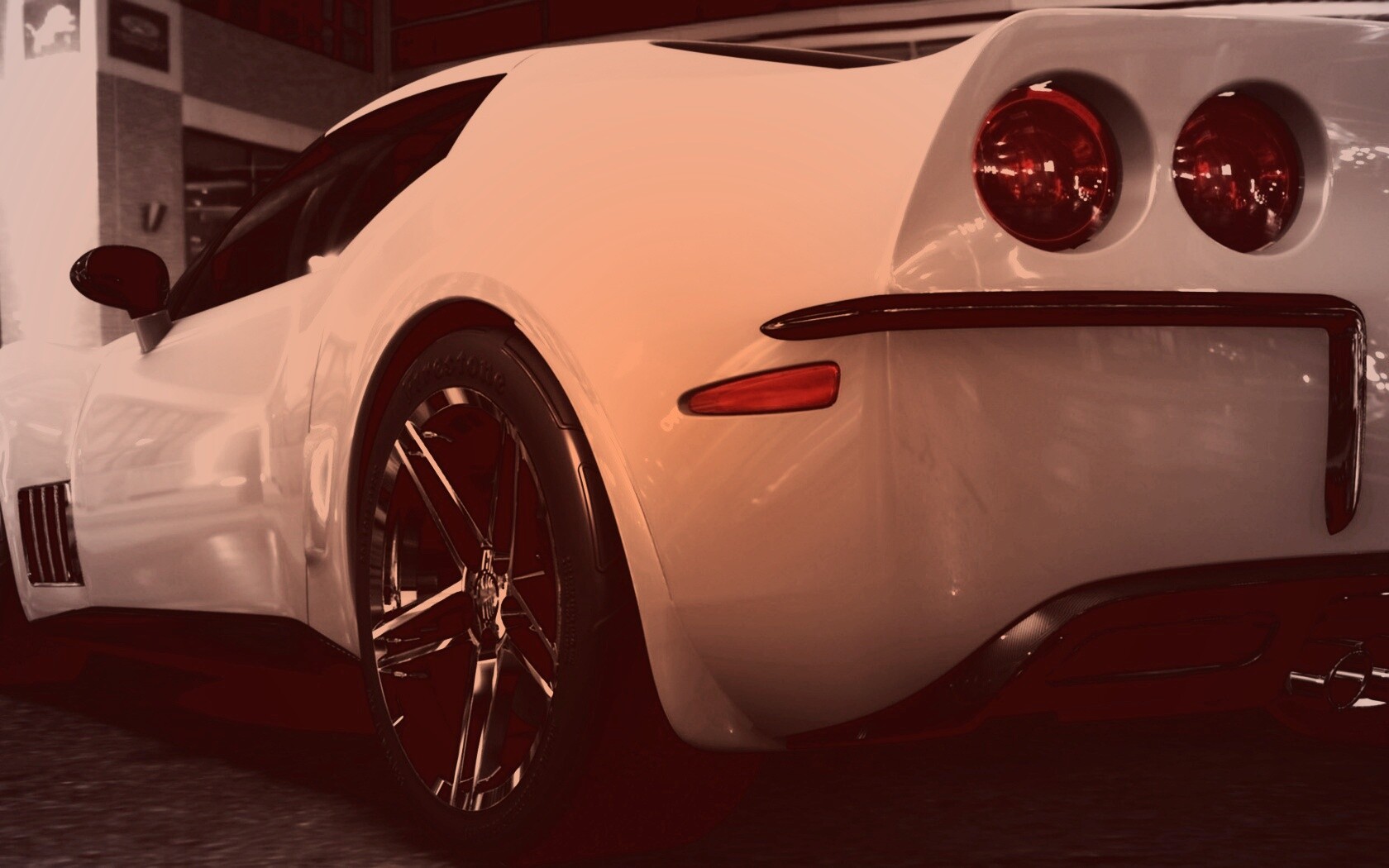 Белый Корвет обои