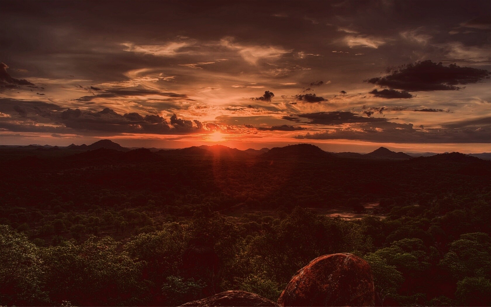 Закат в Африке обои