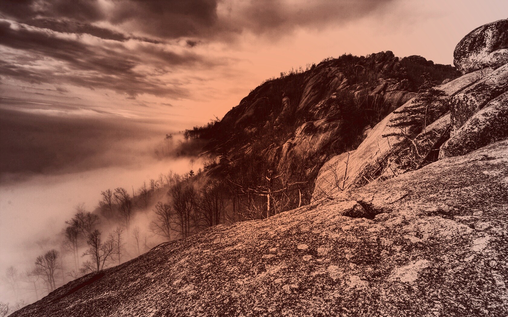 Туманные горы обои