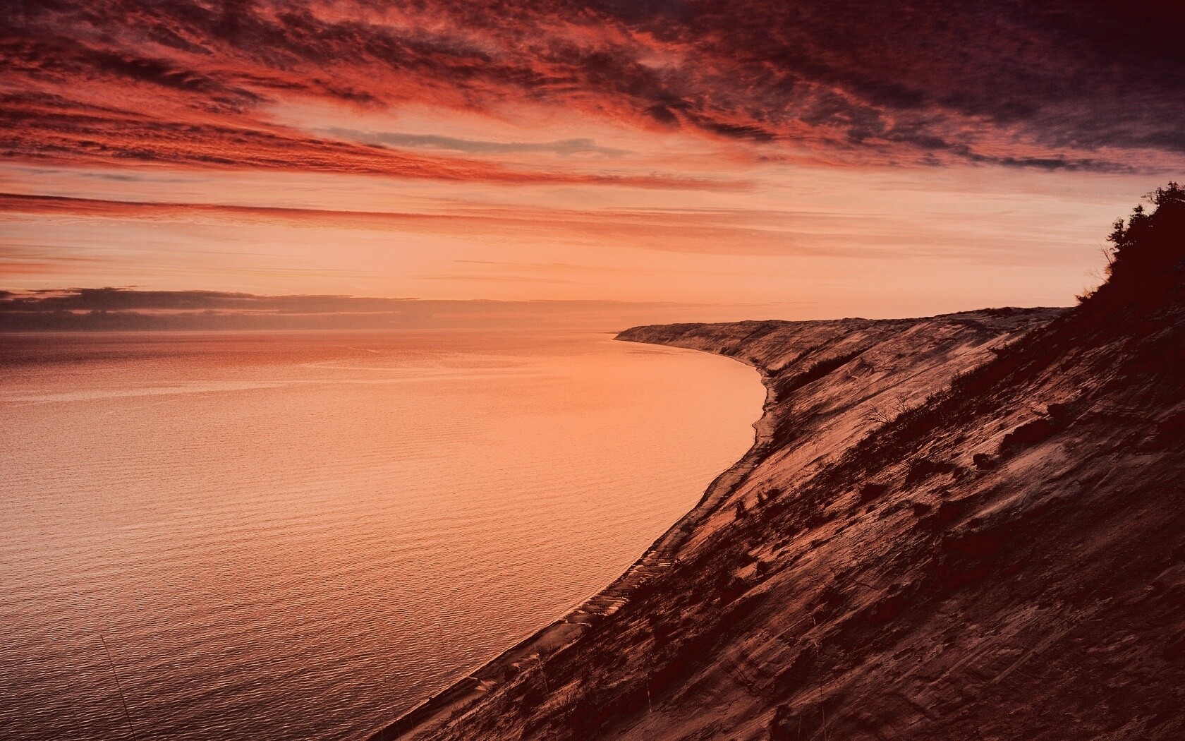 Море на закате обои