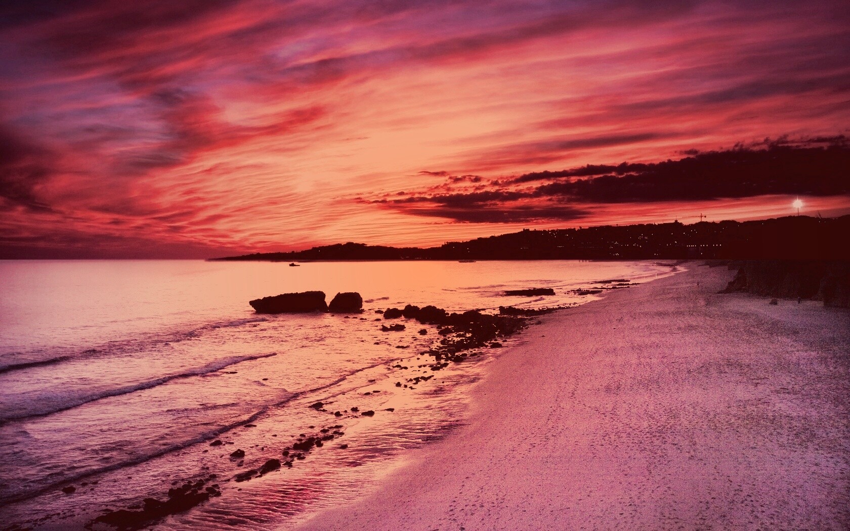 Бесподобный закат на море обои