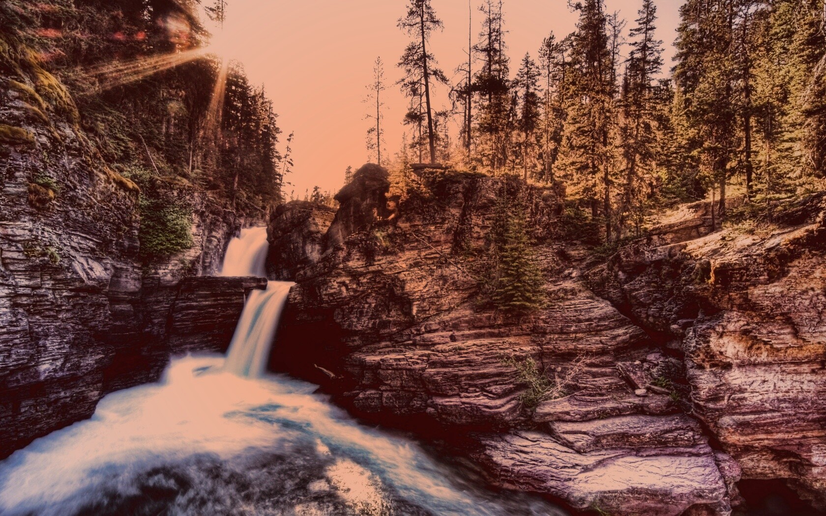 Горные водопады обои