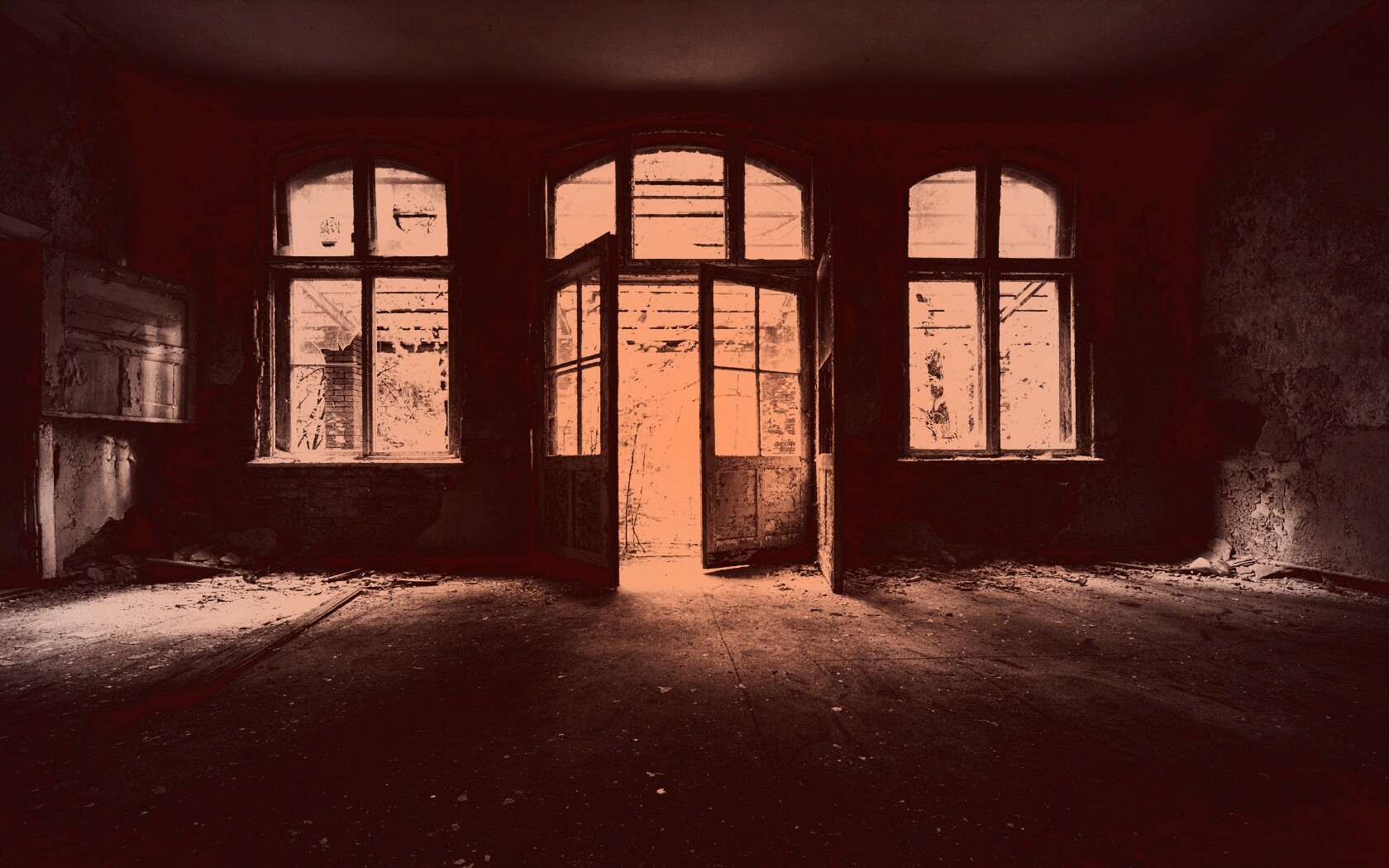 Комната в заброшенном здании обои
