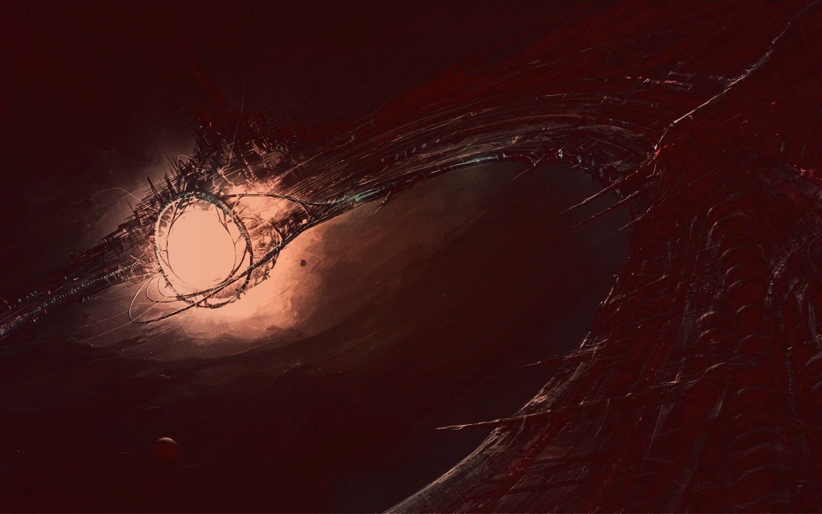 Зловещая космическая станция обои