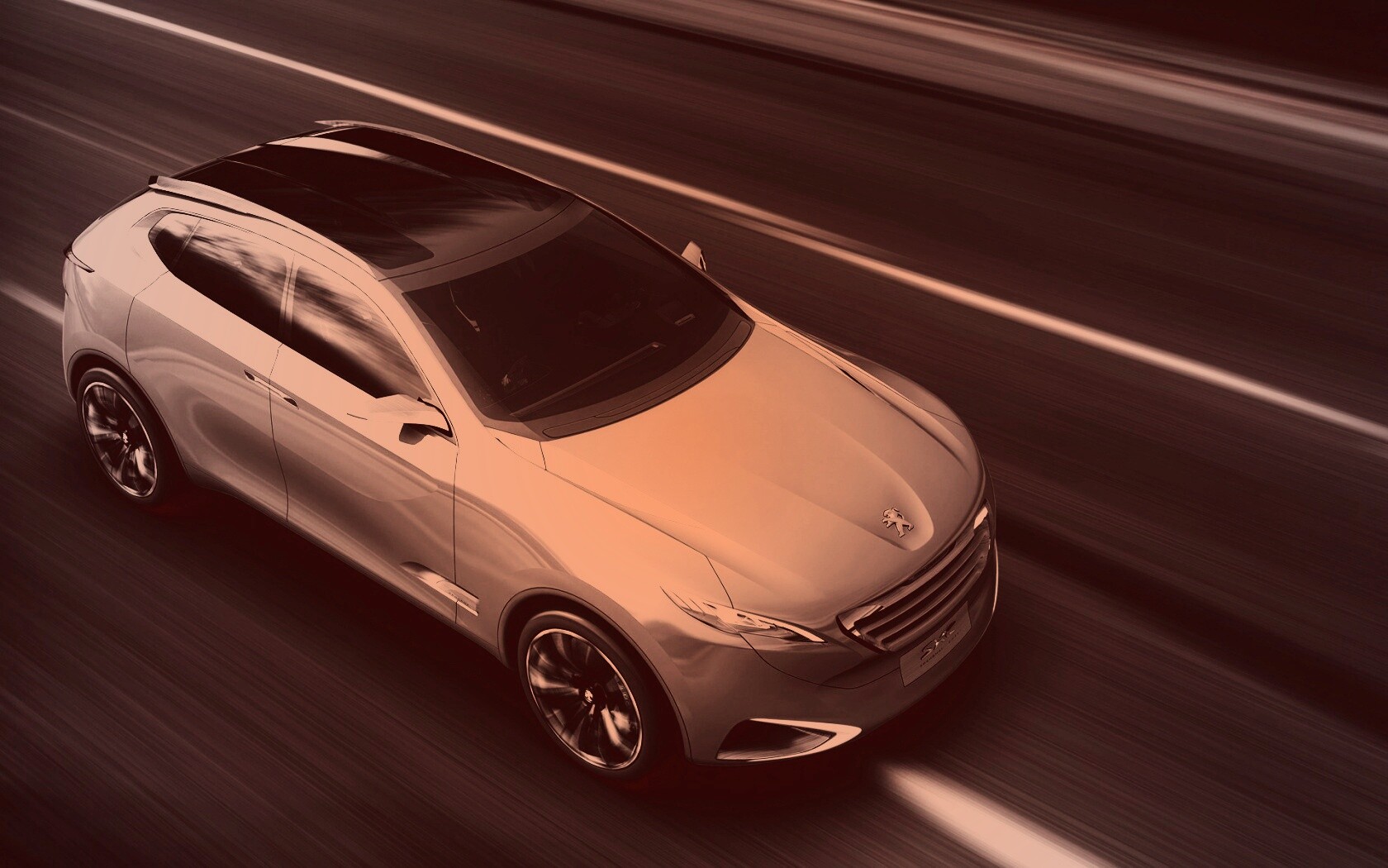 Концепт пежо на трассе обои