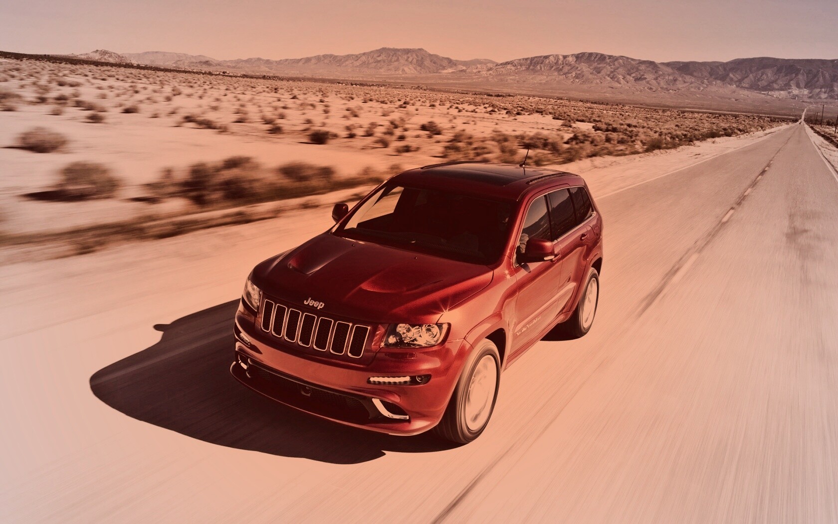 Красный Jeep обои