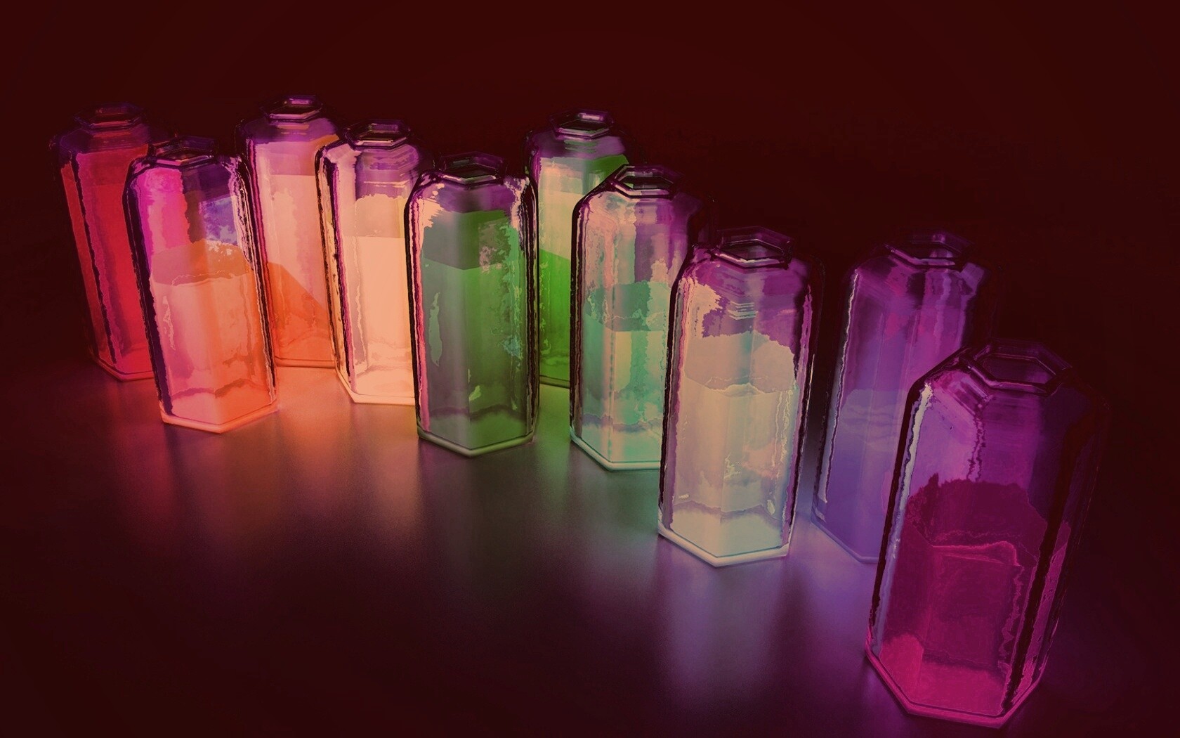 Баночки с цветными жидкостями обои