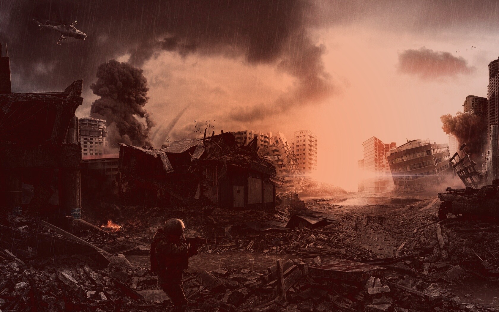 Город после войны обои