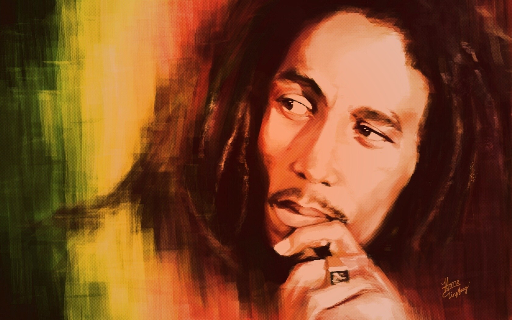 Портет Боба Марли обои