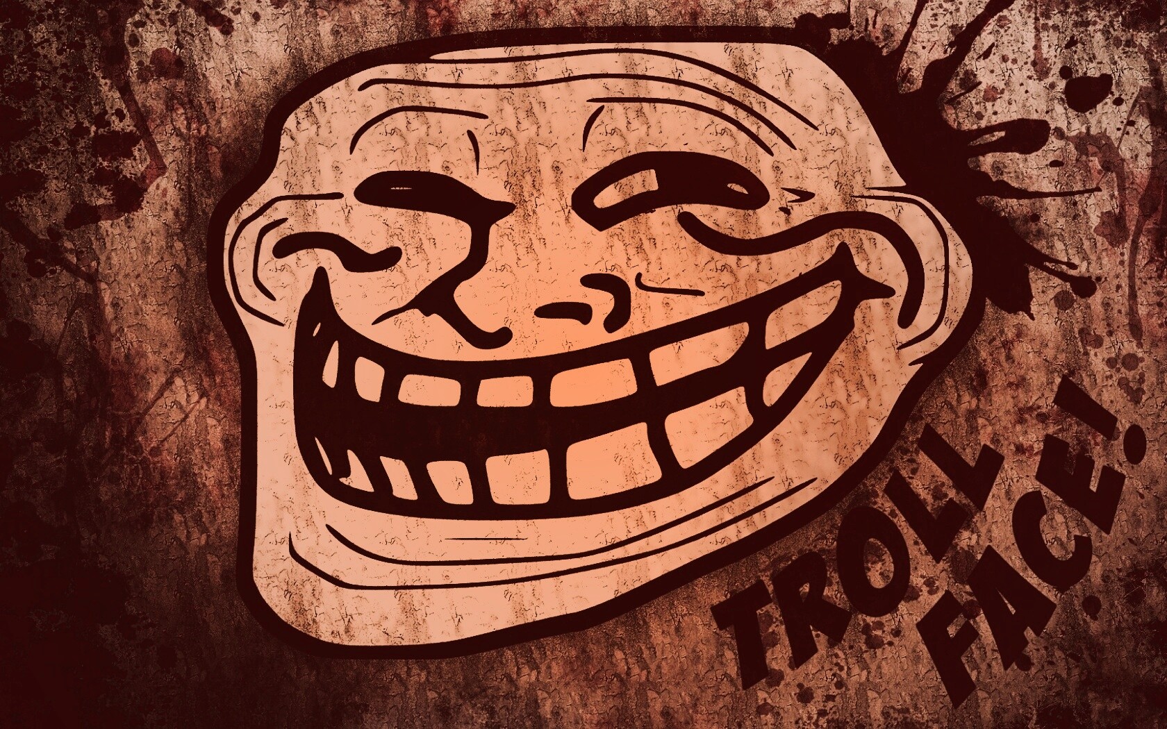Trollface в стиле гранж обои