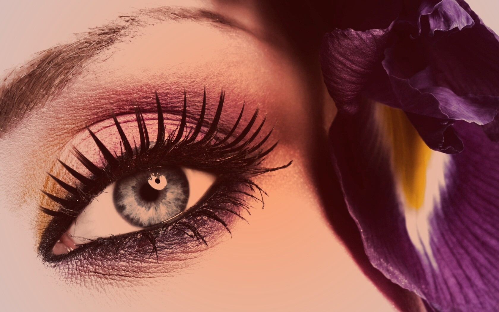 Макияж и цветок обои