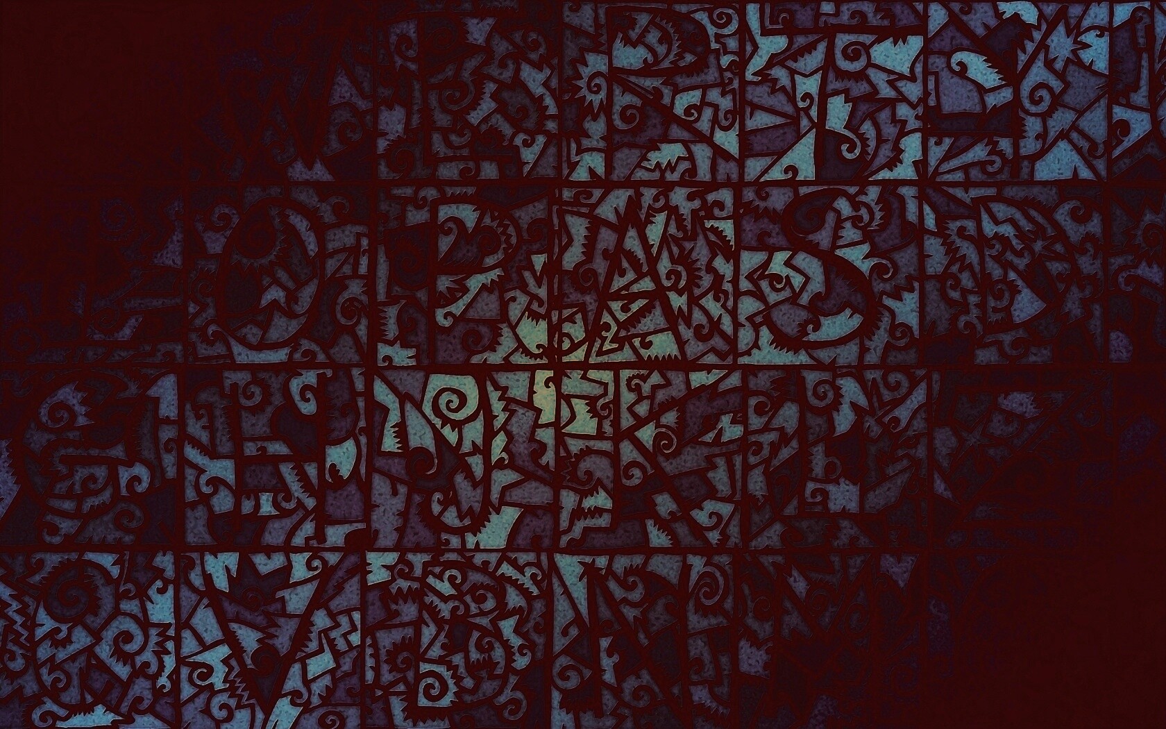 Витражные буквы обои