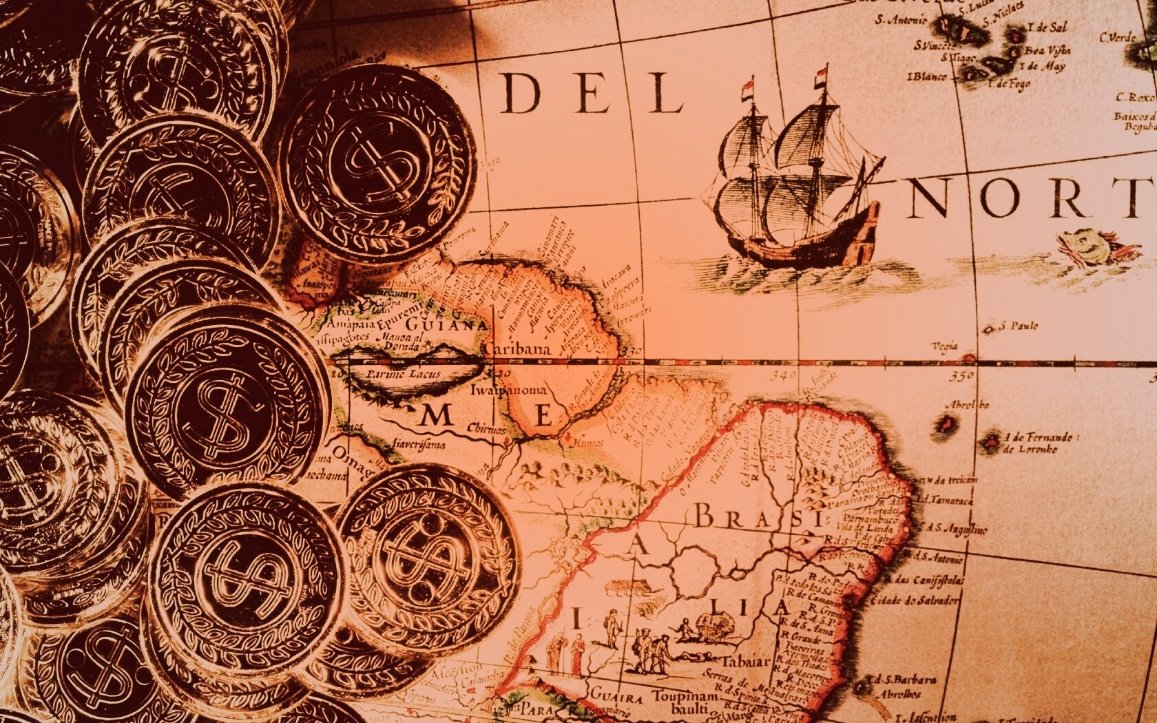 Деньги и карта сокровищ обои