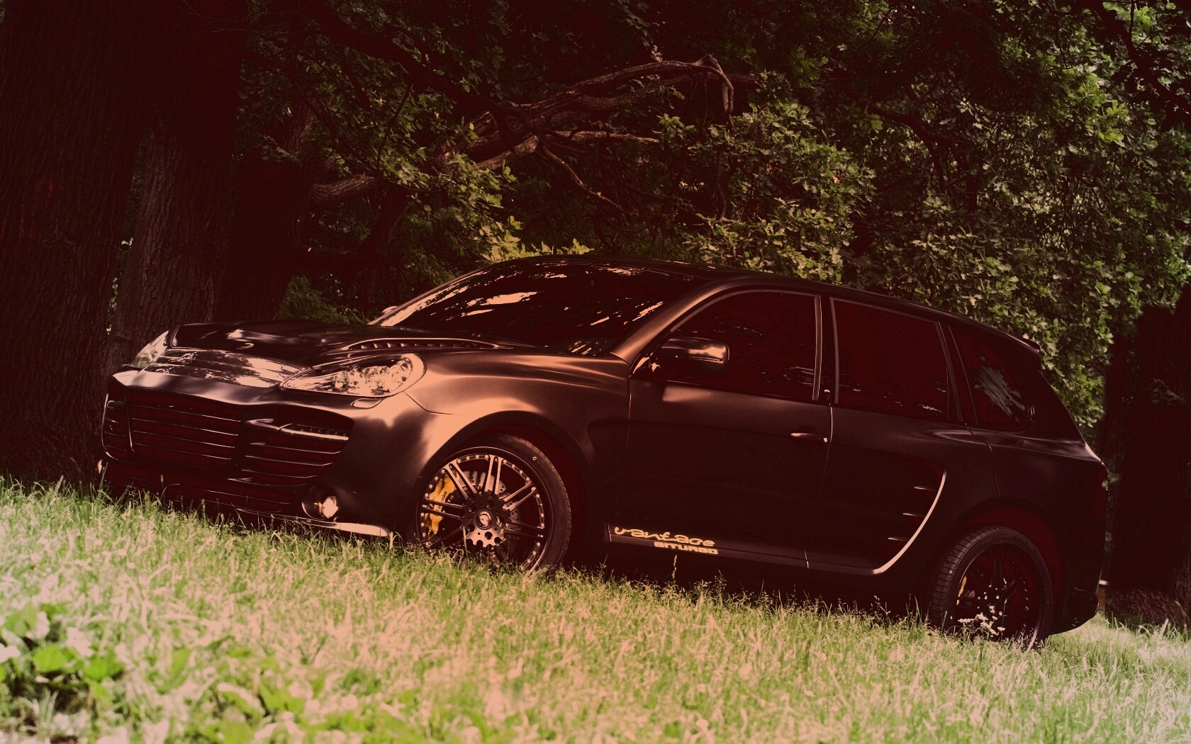 Концепт внедорожника в лесу обои