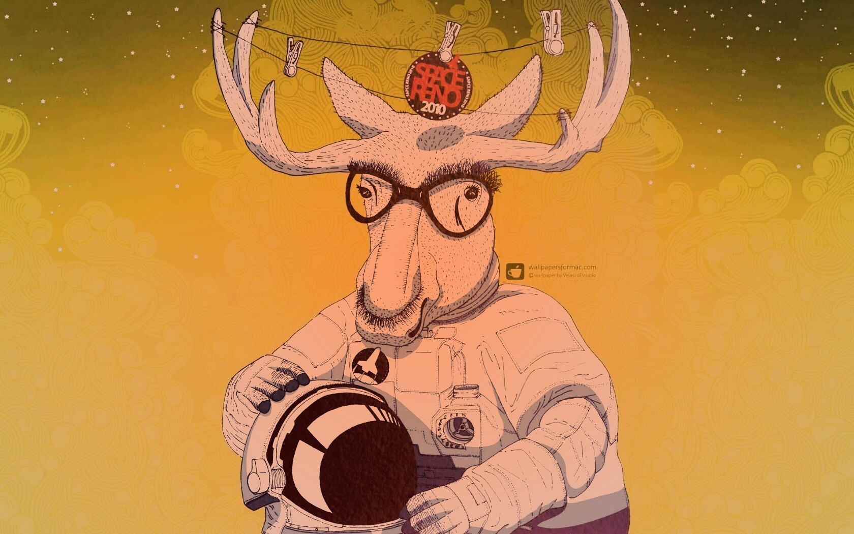 Лось в очках обои