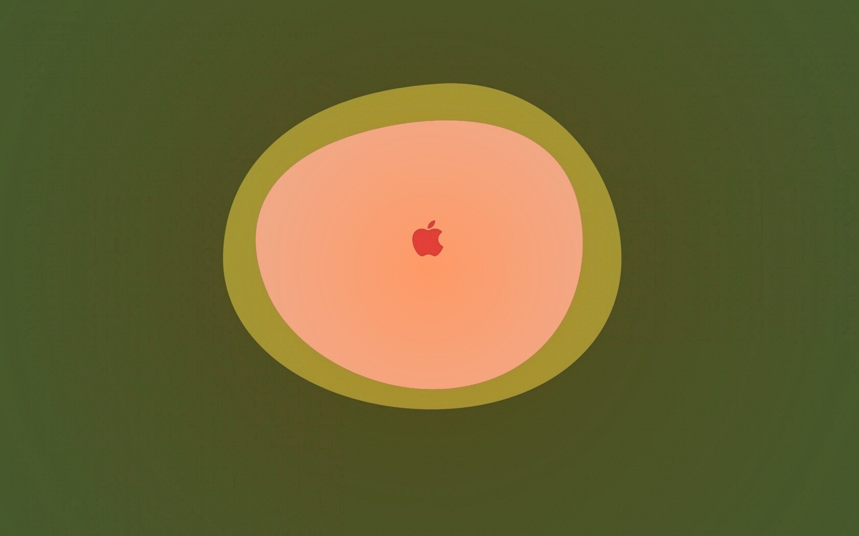 Apple в белом круге обои