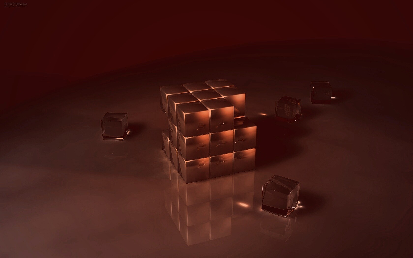 Кубик рубика из стекла обои