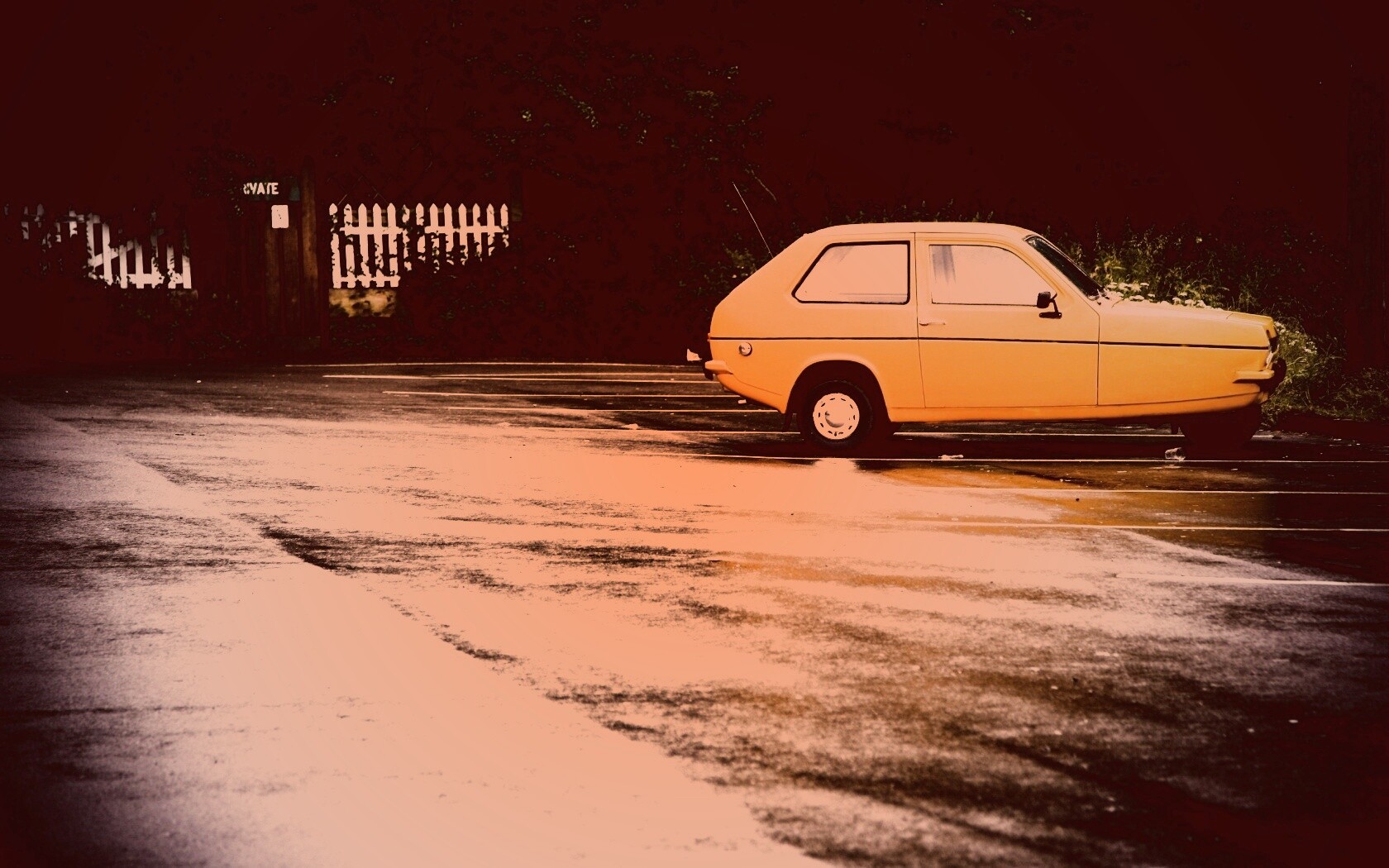 Трёхколёсный ретро автомобиль обои