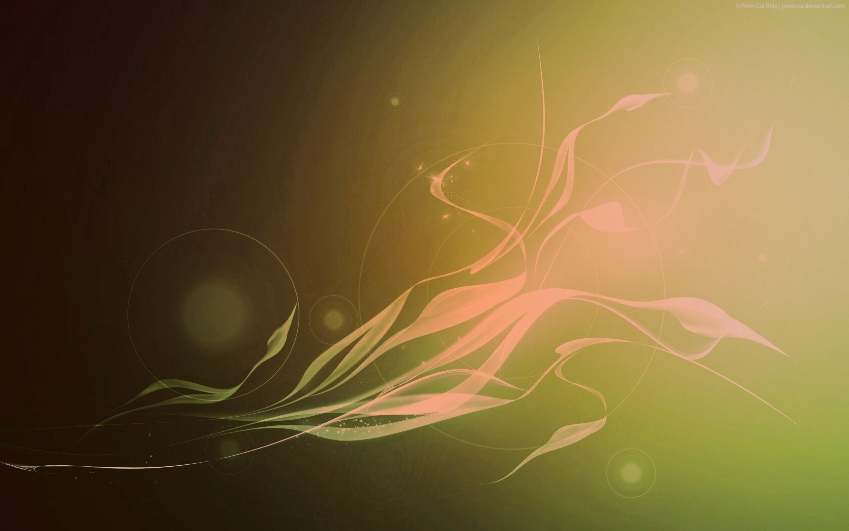 Зеленые абстрактные лепестки обои