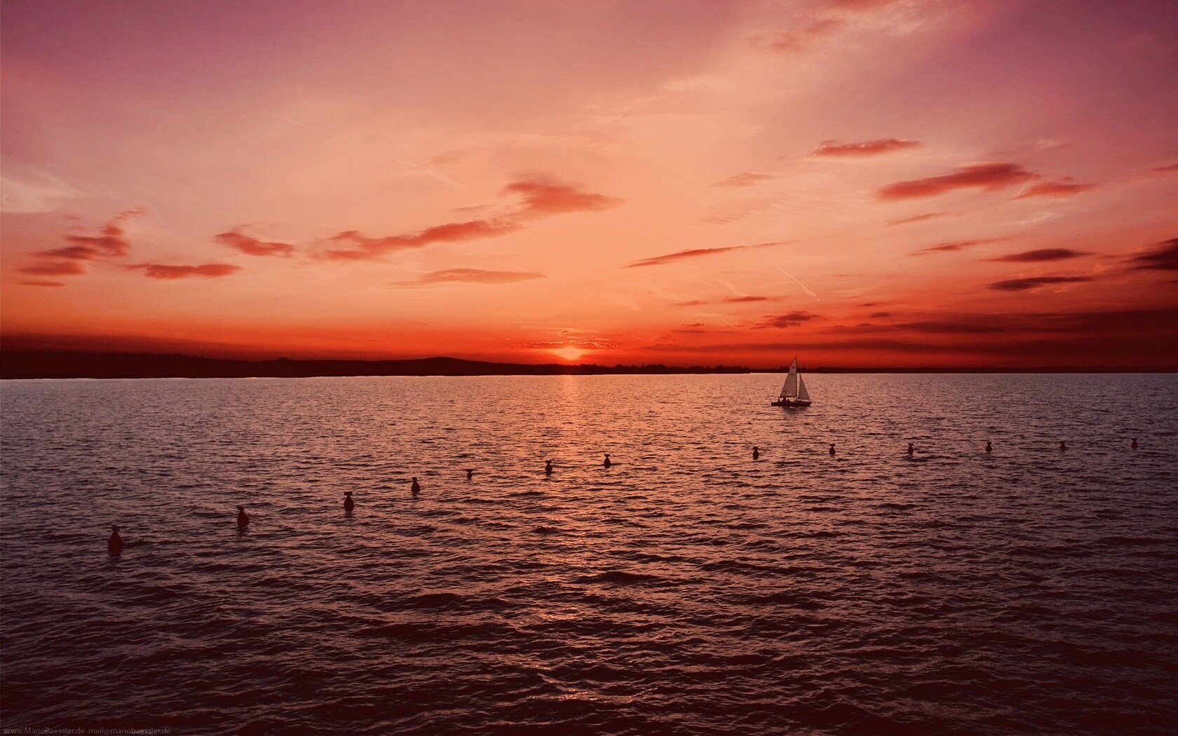 Морской закат обои