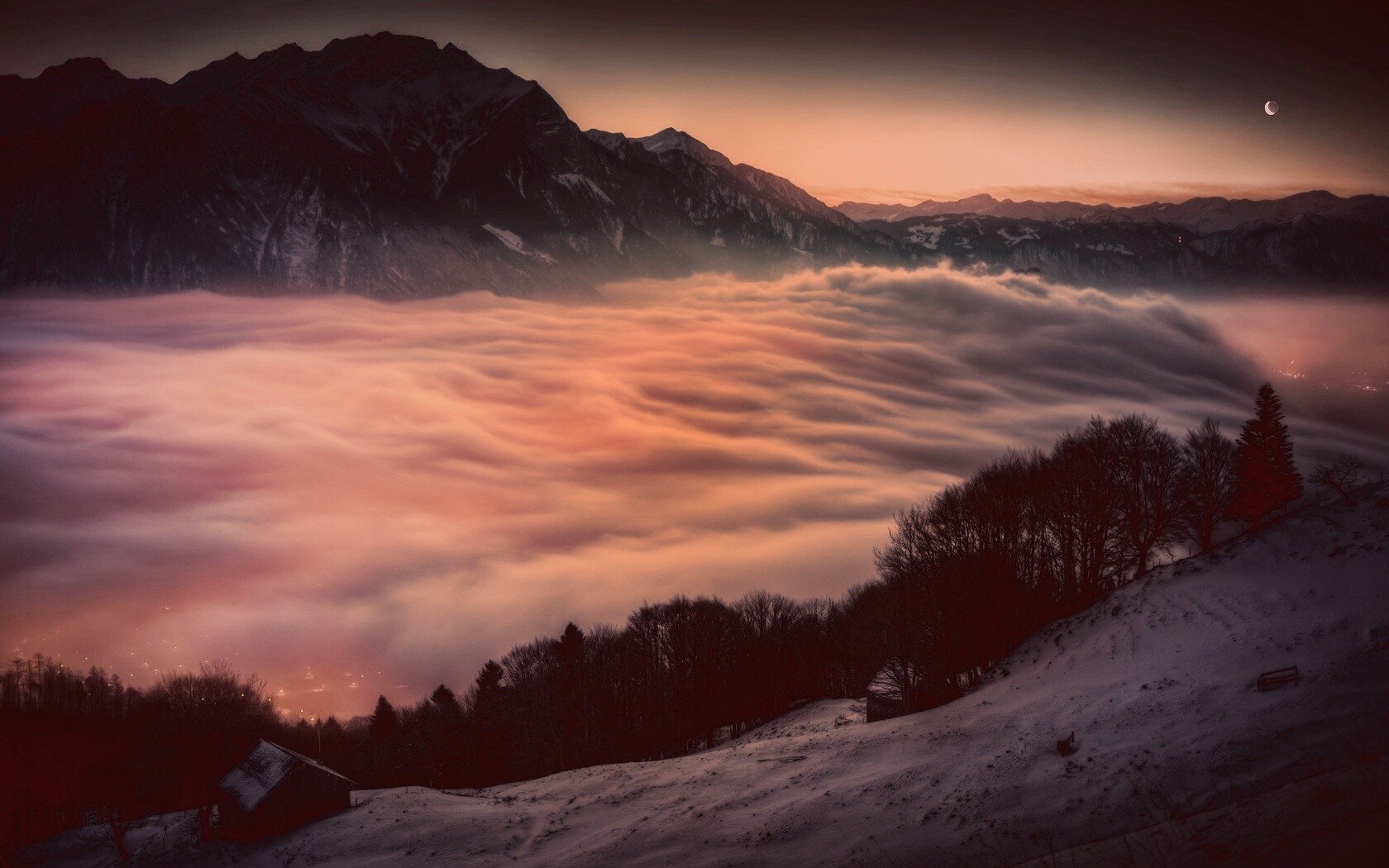 Туман в долине обои