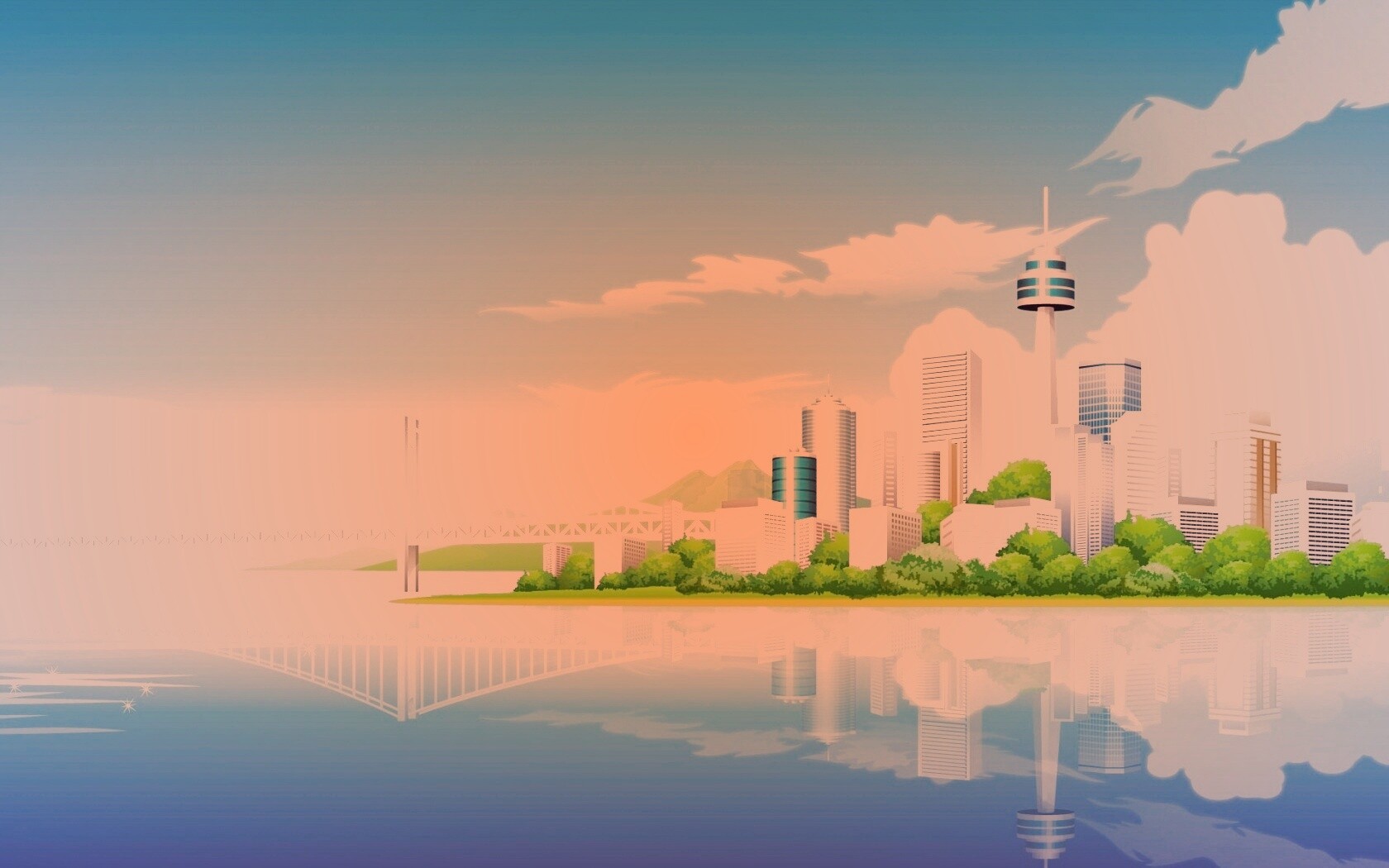 Рисунок города обои