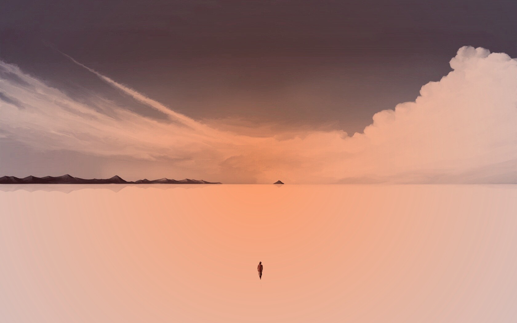 Человек и пустошь обои