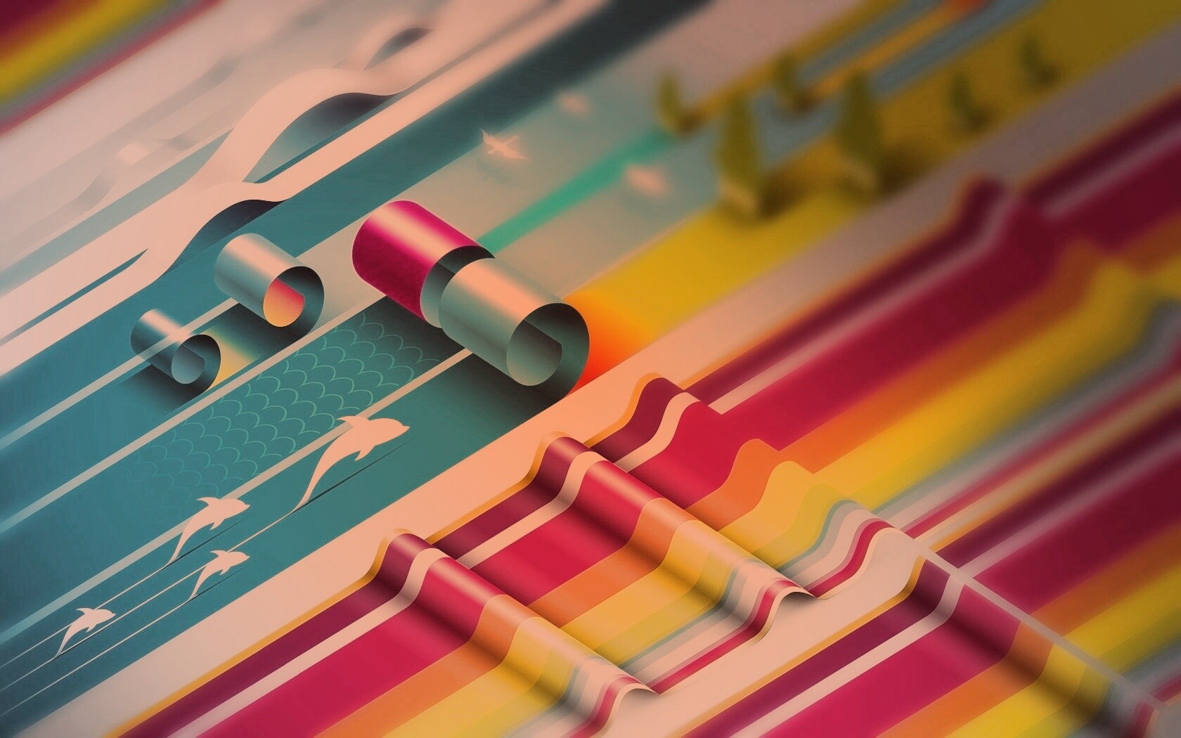 Аппликация из цветной бумаги обои