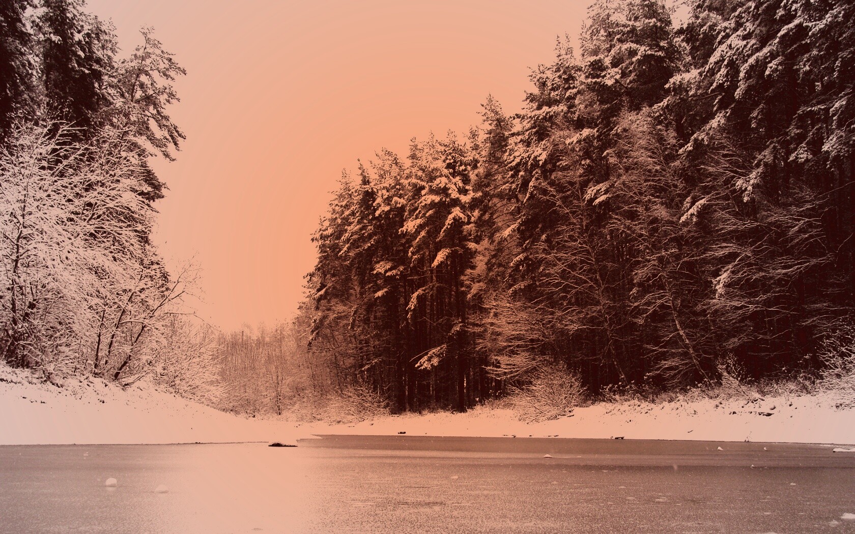 Зимняя дорога обои