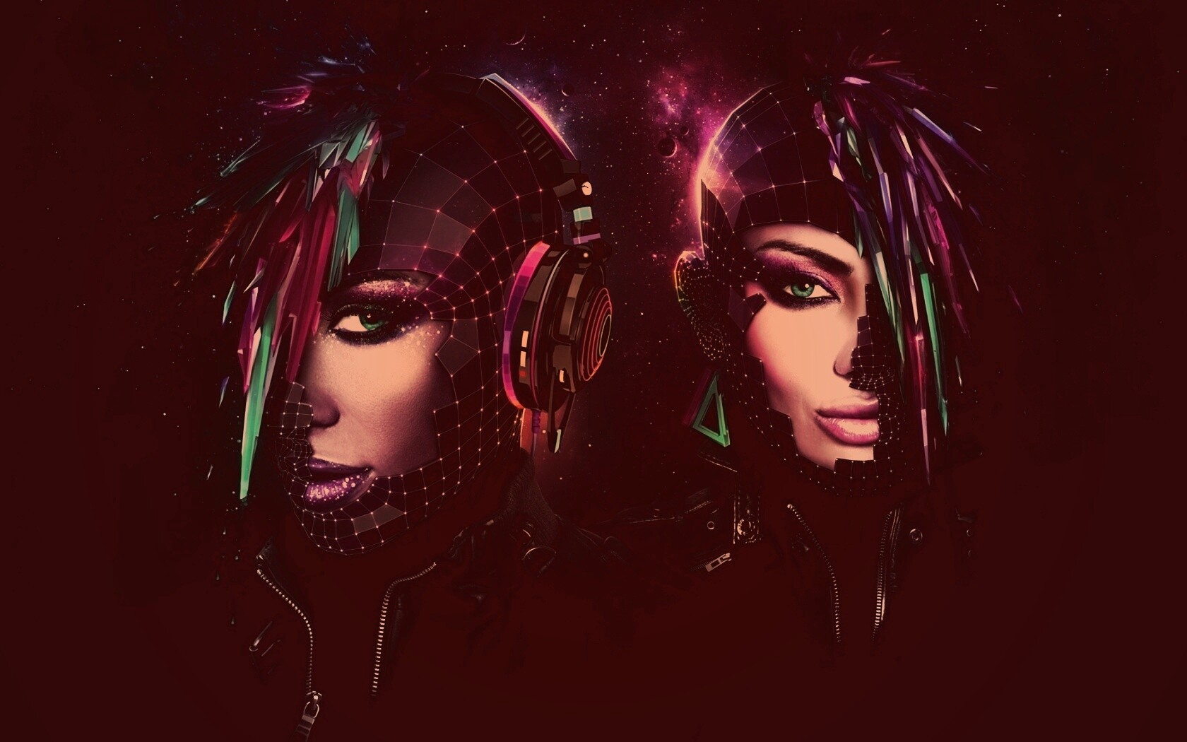 Кристаллические девушки из компьютерного мира обои